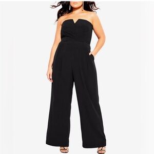 City Chic wide leg strapless pantsuit. Very chic!
